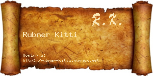 Rubner Kitti névjegykártya